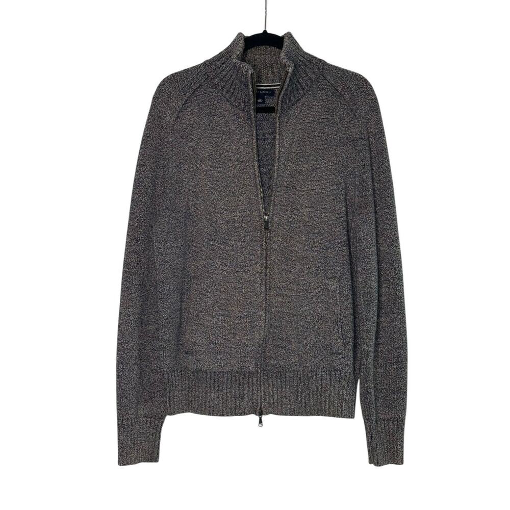 Banana republic blue zippered knit sweater jacket size Large
